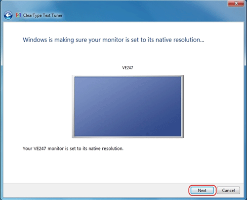 Windows 7 Clear Type Configuration